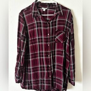 Plaid Button-Up Shirt